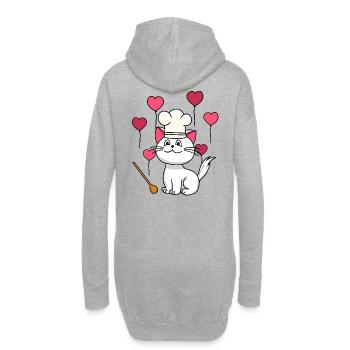 Cat Chef Anniversaire Cadeau Hobby Chef Cuisine - Sweat-shirt à capuche long Femme - gris chiné - Dos