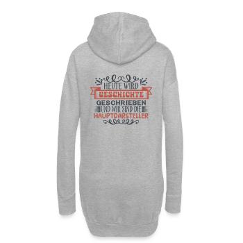 Heute wird Geschichte geschrieben - Hoodie-Kleid - Grau meliert - Hinten