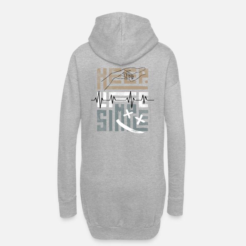 Keep Life Simple - Hoodie-Kleid - Grau meliert