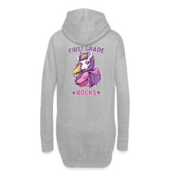 Hello 1st Grade - Hello First Grade Rocks - Hoodie Dress - heather grey - Back