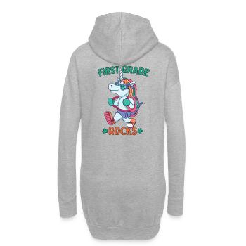 Hello 1st Grade - Hello First Grade Rocks - Hoodie-Kleid - Grau meliert - Hinten
