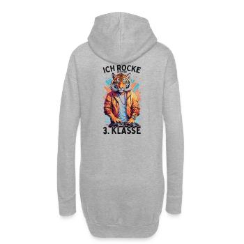 Ich rocke jetzt die 3. Klasse Tiger DJ - Hoodie-Kleid - Grau meliert - Hinten