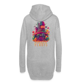Powered by Plants, Gemüsekraftwerk, Vegan - Hoodie-Kleid - Grau meliert - Hinten