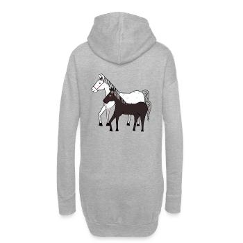 Chevaux, Cheval, Poney, Cheval Fou, Enfants, Poney Ferme, Équitation - Sweat-shirt à capuche long Femme - gris chiné - Dos