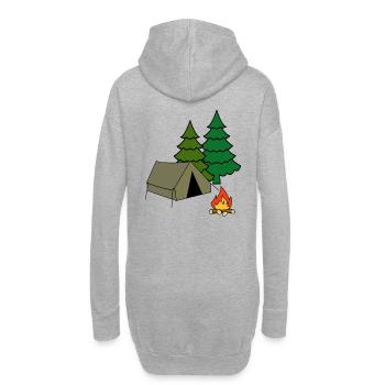 Zelt Campen Camp zelten Ferien Outdoor Abenteuer - Hoodie-Kleid - Grau meliert - Hinten