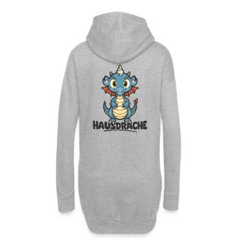 Hausdrache. Stark, Mutig und Unbesiegbar. Drache - Hoodie-Kleid - Grau meliert - Hinten