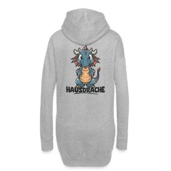 Hausdrache. Stark, Mutig und Unbesiegbar. Drache - Hoodie-Kleid - Grau meliert - Hinten