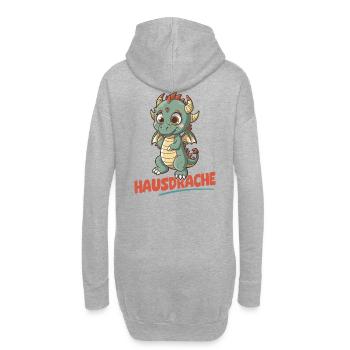 Hausdrache. Stark, Mutig und Unbesiegbar. Drache - Hoodie-Kleid - Grau meliert - Hinten