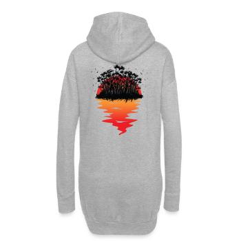 Karibik Insel Sonne Sonnenuntergang Urlaub Natur - Hoodie-Kleid - Grau meliert - Hinten