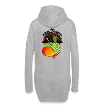Caraïbes, Île, Fruits, Fruits, Vitamines, Été, Nourriture - Sweat-shirt à capuche long Femme - gris chiné - Dos