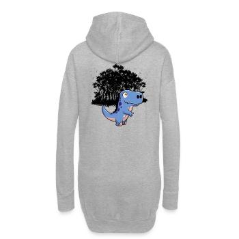 Dino Kind Baby Dinosaurier Kleinkind - Hoodie-Kleid - Grau meliert - Hinten