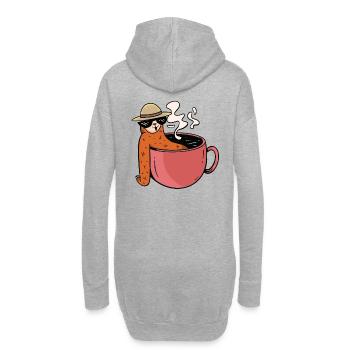 Montag Morgen Faultier Kaffee Pause Tee Genuss - Hoodie-Kleid - Grau meliert - Hinten