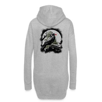 Oiseau corbeau magique Oiseaux d’horreur sombres - Sweat-shirt à capuche long Femme - gris chiné - Dos