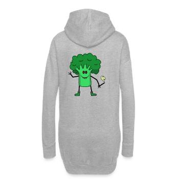 Brokkoli Gemüse Jugendliche Rauchen Joint Canabis - Hoodie-Kleid - Grau meliert - Hinten