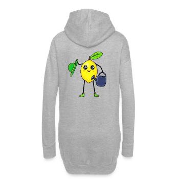 citron, fruits, fruits, jardinier, arrosoir, jardinage - Sweat-shirt à capuche long Femme - gris chiné - Dos