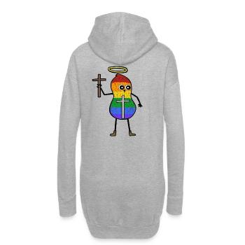 LGBT cacahuète amour église religion droits de l'homme - Sweat-shirt à capuche long Femme - gris chiné - Dos