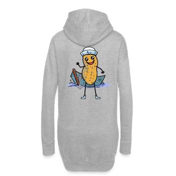 Maritime cacahuète marin bateau Ahoy capitaine - Sweat-shirt à capuche long Femme - gris chiné - Dos