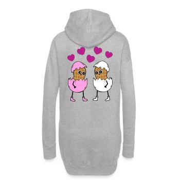 Frohe Ostern Osterfest Ostereier Erdnüsse Eier Ei - Hoodie-Kleid - Grau meliert - Hinten