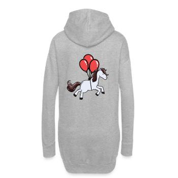 Pferd Luftballons Traum fliegen Pony Pferde - Hoodie-Kleid - Grau meliert - Hinten