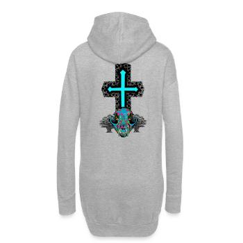 Croix Animal Skull Crâne spirituel occulte - Sweat-shirt à capuche long Femme - gris chiné - Dos