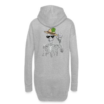 Jardinier squelette Épinards Jardinage Mime Végétarien - Sweat-shirt à capuche long Femme - gris chiné - Dos