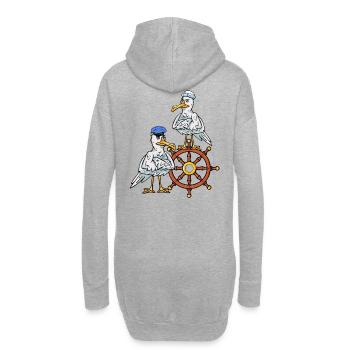 Steuerrad Seefahrer Kreuzfahrt Möwen Kapitän Reise - Hoodie-Kleid - Grau meliert - Hinten