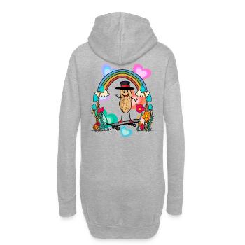 Peanut Skater Spring Nature Birthday Greetings - Hoodie Dress - heather grey - Back