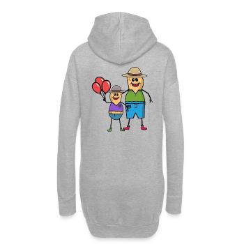 Anniversaire Père Fils Famille Enfant Cacahuètes - Sweat-shirt à capuche long Femme - gris chiné - Dos