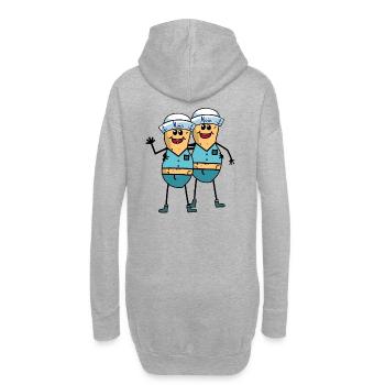 Erdnüsse Matrosen Jungs Seefahrer Seemänner - Hoodie-Kleid - Grau meliert - Hinten