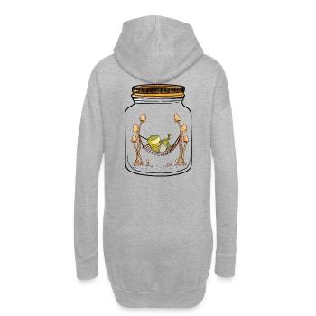 Nature Grenouilles Grenouille Amphibien Crapaud - Sweat-shirt à capuche long Femme - gris chiné - Dos