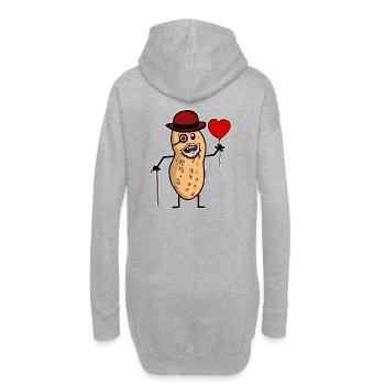 Cacahuète grand-père grand-père coeur anniversaire noix - Sweat-shirt à capuche long Femme - gris chiné - Dos