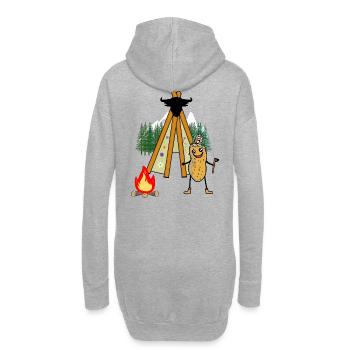 Tipi cacahuète Wild West feu de camp guerrier noix - Sweat-shirt à capuche long Femme - gris chiné - Dos