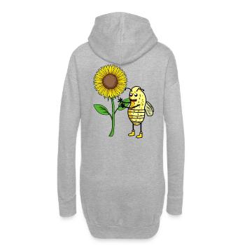 Insecte abeille noix de tournesol de cacahuète - Sweat-shirt à capuche long Femme - gris chiné - Dos