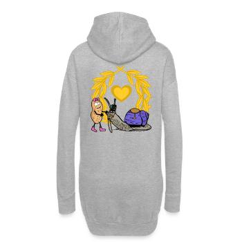 Erdnuss Pferde Pferd Mädchen Reiterin Schnecke - Hoodie-Kleid - Grau meliert - Hinten