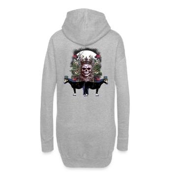 Pferd Mittelalter Pferde Totenkopf Pest Horror - Hoodie-Kleid - Grau meliert - Hinten