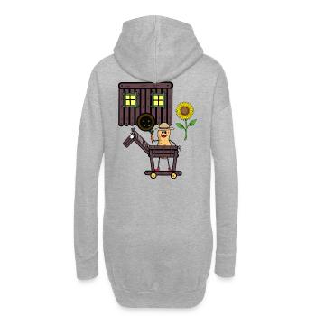 Erdnuss Pferd Pferde Reiter Reiterin Gaul Kind - Hoodie-Kleid - Grau meliert - Hinten