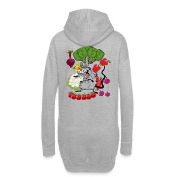Végétarien Rat Rongeur Légumes Cuisine Végétarien - Sweat-shirt à capuche long Femme - gris chiné - Dos