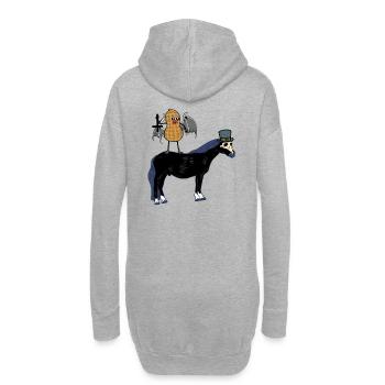 Erdnuss Vampier Mittelalter Kreuz Pferd Halloween - Hoodie-Kleid - Grau meliert - Hinten