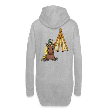 Hippie Tipi Poney Cheval Chevaux Hippies Enfants Enfant - Sweat-shirt à capuche long Femme - gris chiné - Dos
