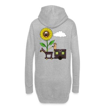Tournesol Cacahuète Cheval Voyage Camping Cacahuètes - Sweat-shirt à capuche long Femme - gris chiné - Dos
