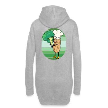 Cacahuète Brocoli Légumes Cook Cook Cook - Sweat-shirt à capuche long Femme - gris chiné - Dos