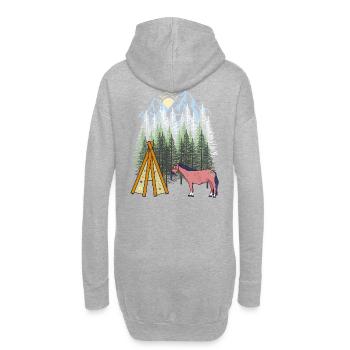 Schamanen Pferd Tipi Gebirge Berge Wald Natur USA - Hoodie-Kleid - Grau meliert - Hinten