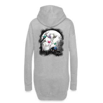 Cerf Cerf Nature Forêt Habitant de la forêt Cerf Insecte - Sweat-shirt à capuche long Femme - gris chiné - Dos