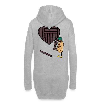 Coeurs de cacahuètes Amour artisanal Saint-Valentin - Sweat-shirt à capuche long Femme - gris chiné - Dos