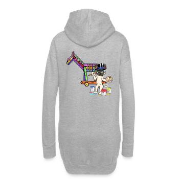 Katze Kunst Maler Malen Pinsel Künstler Pferd Gaul - Hoodie-Kleid - Grau meliert - Hinten