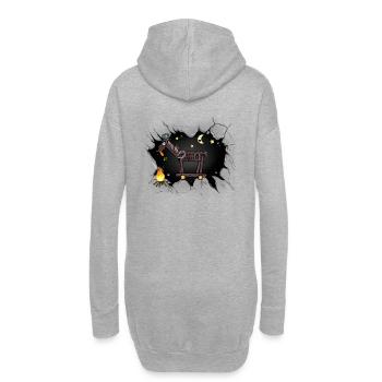 Pferde Pferd Westernpferd Halloween Lagerfeuer - Hoodie-Kleid - Grau meliert - Hinten