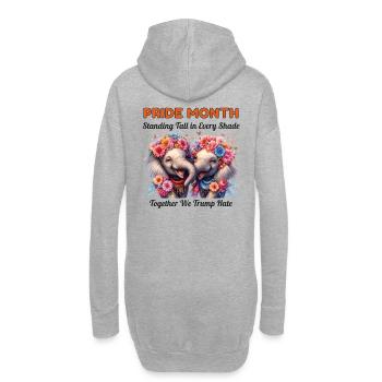 Sweet Elephants couple colorful pride month - Hoodie Dress - heather grey - Back