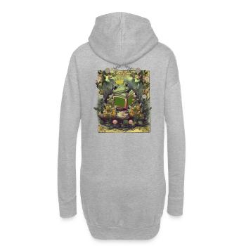Frosch Krone König Märchen Kinder Baby Tiere - Hoodie-Kleid - Grau meliert - Hinten