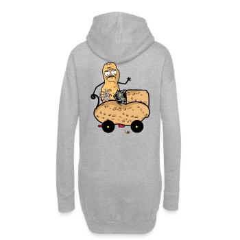 Cacahuète Chats Chaton Papa Animaux Chat Enfant - Sweat-shirt à capuche long Femme - gris chiné - Dos
