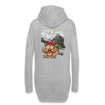 Crazy Chicken Poulets Poule Wild West Nature - Sweat-shirt à capuche long Femme - gris chiné - Dos